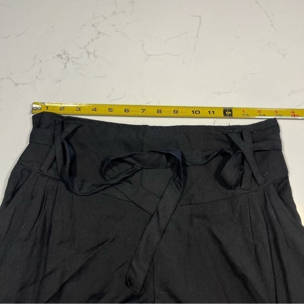 Aller Simplement Black Shirred Cropped Wide Leg Pants Sm/Med - Picture 5 of 12